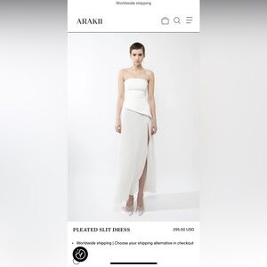 Arakii White Pleated Dress - NWT